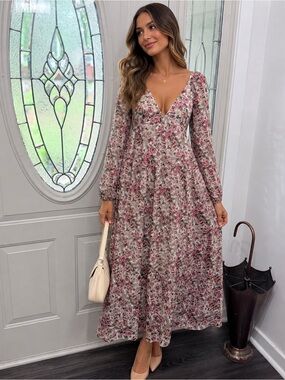 Baevely Floral Midi Dress Size Small Cottagecore Romantic Boho